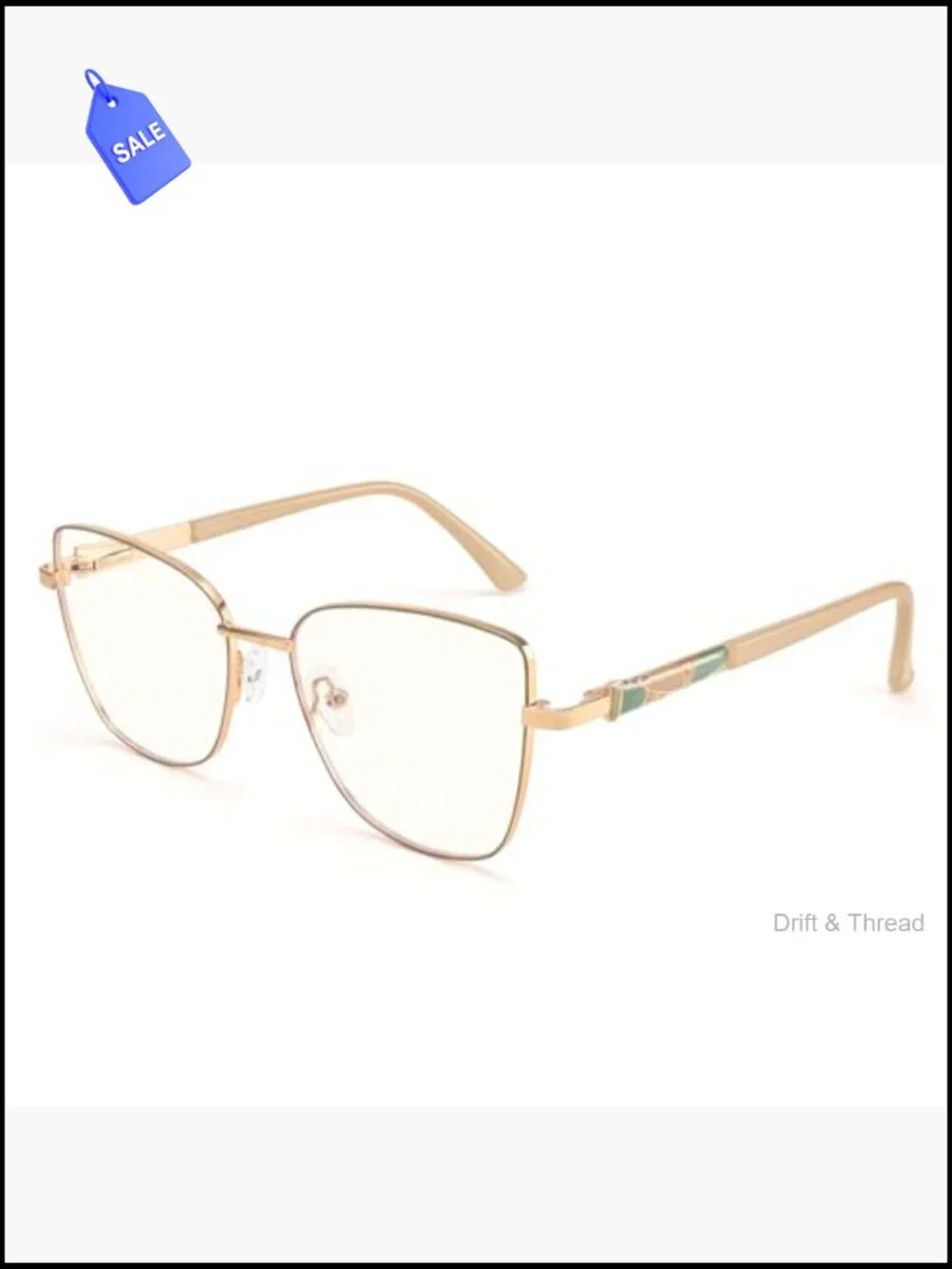 Cat Eye Blue Light Blocking Glasses for Women Metal Frame Computer Glasses